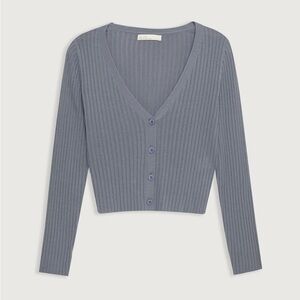 OAK + FORT Long Sleeve Cardigans (set of two: Misty Blue and Black)